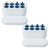 Kuber Industries Set of 8 Round Popsicle Mould|Reusable Ice Tray For Kulfi, Candy|Pack of 2| White